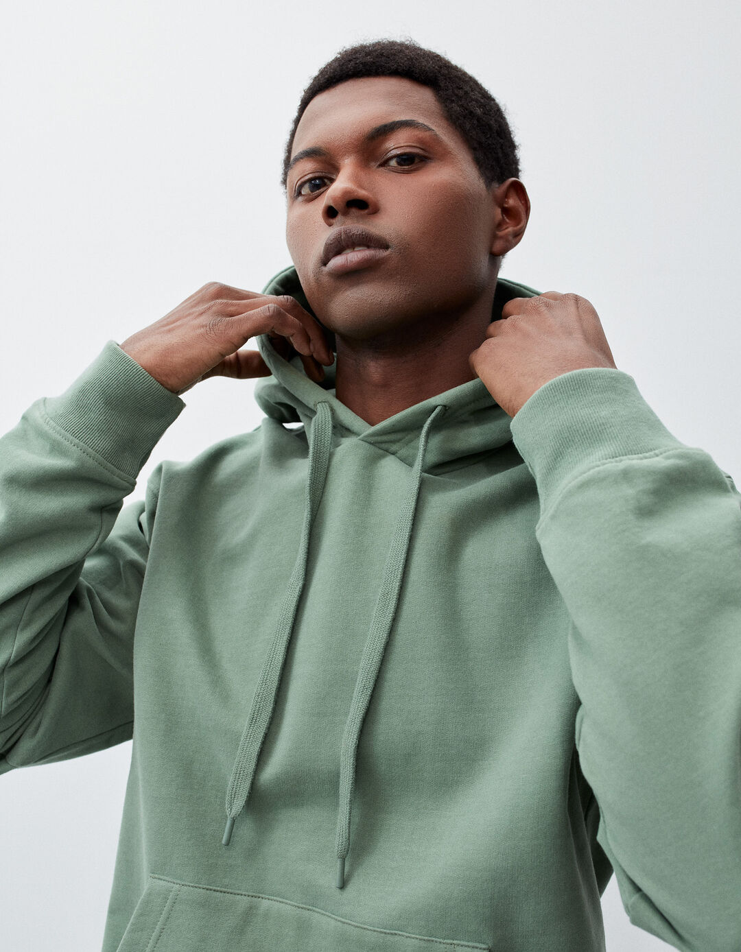 Hooded sweatshirt, man, green