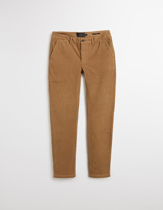 Comprar Online Calças Chino de Bombazina, Homem, Bege 
