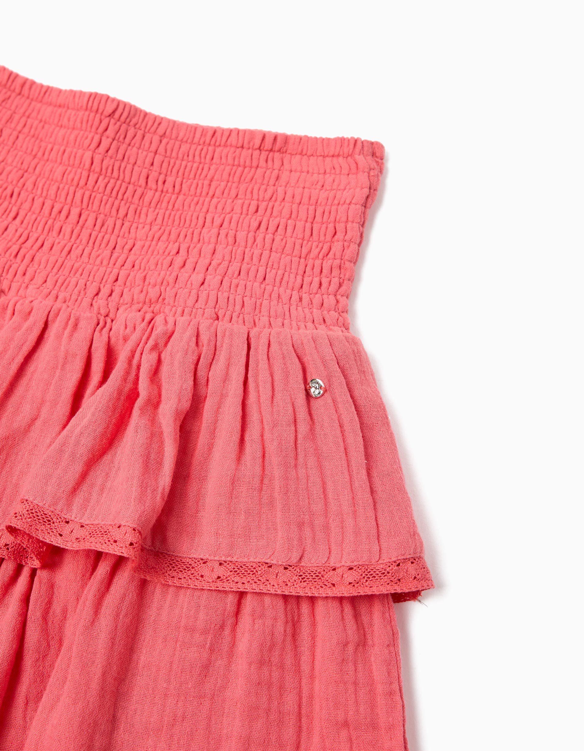 Comprar Online Saia com Folhos, Menina, Rosa Escuro