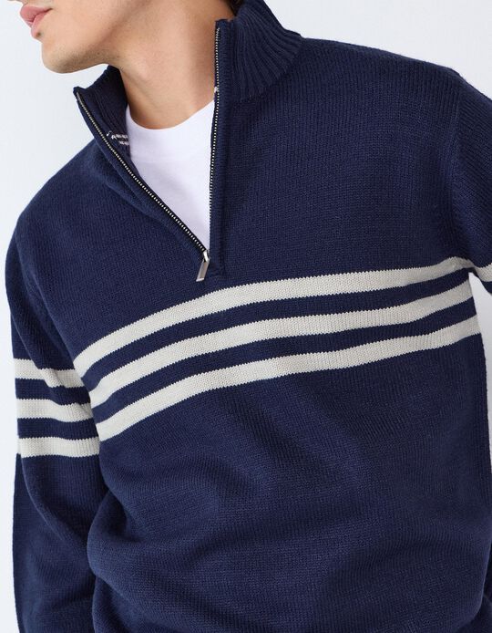 Comprar Online Sweater De Gola Alta, Homem, Azul Escuro