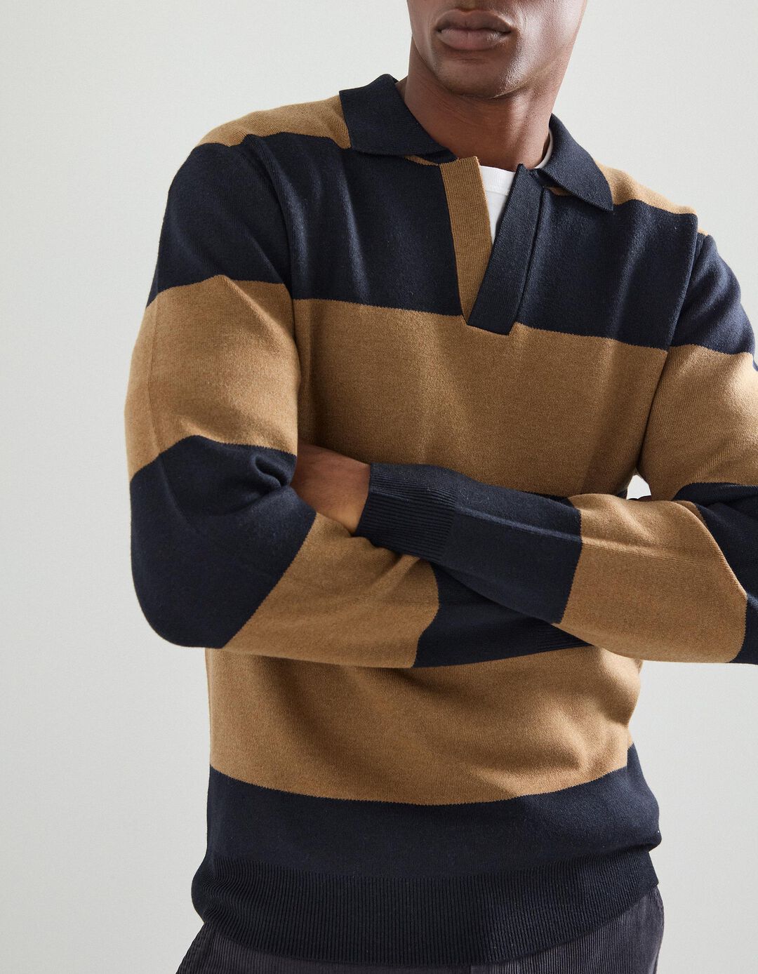 Polo de Malha, Homem, Castanho Escuro