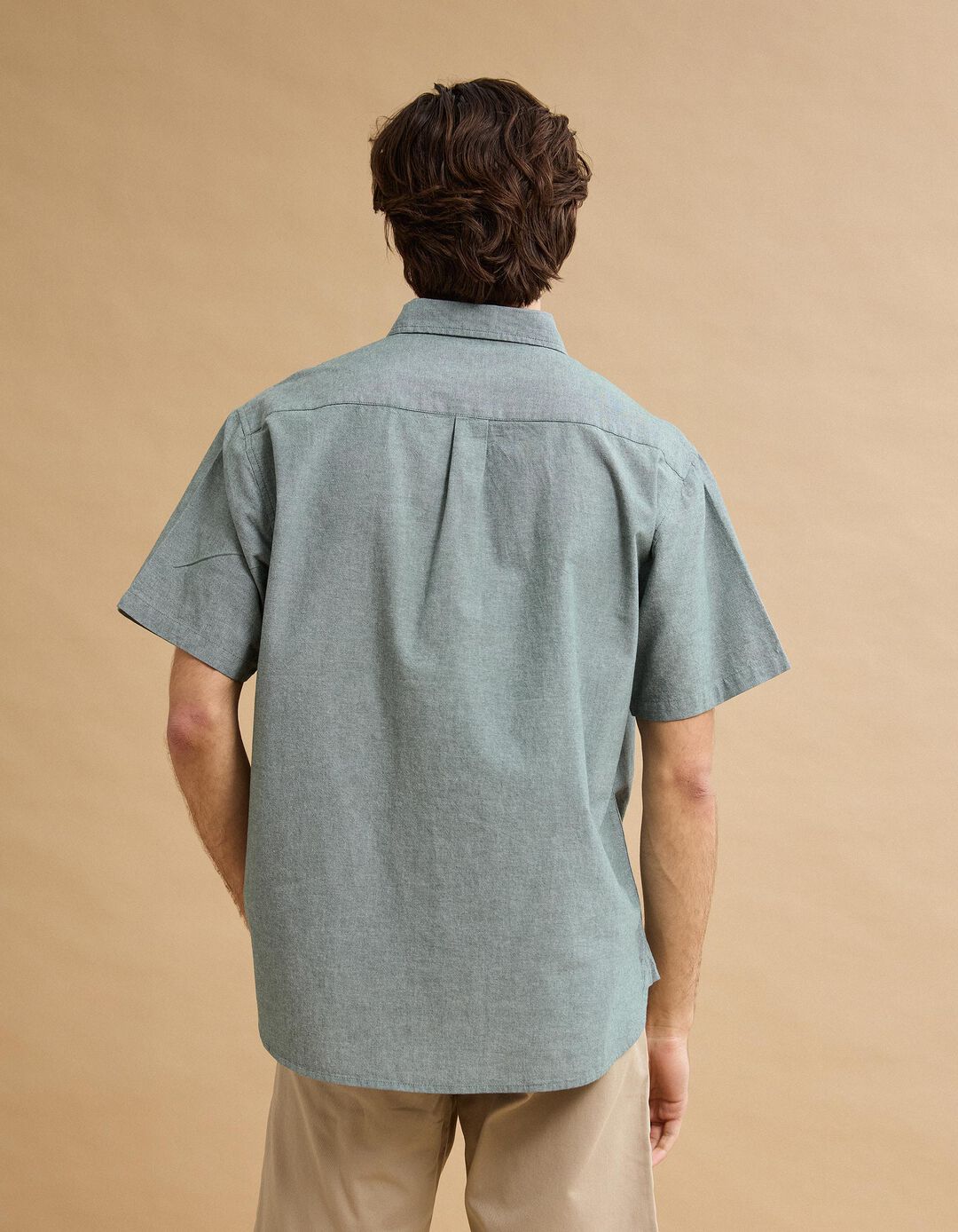 Camisa Manga Curta, Homem, Verde Escuro