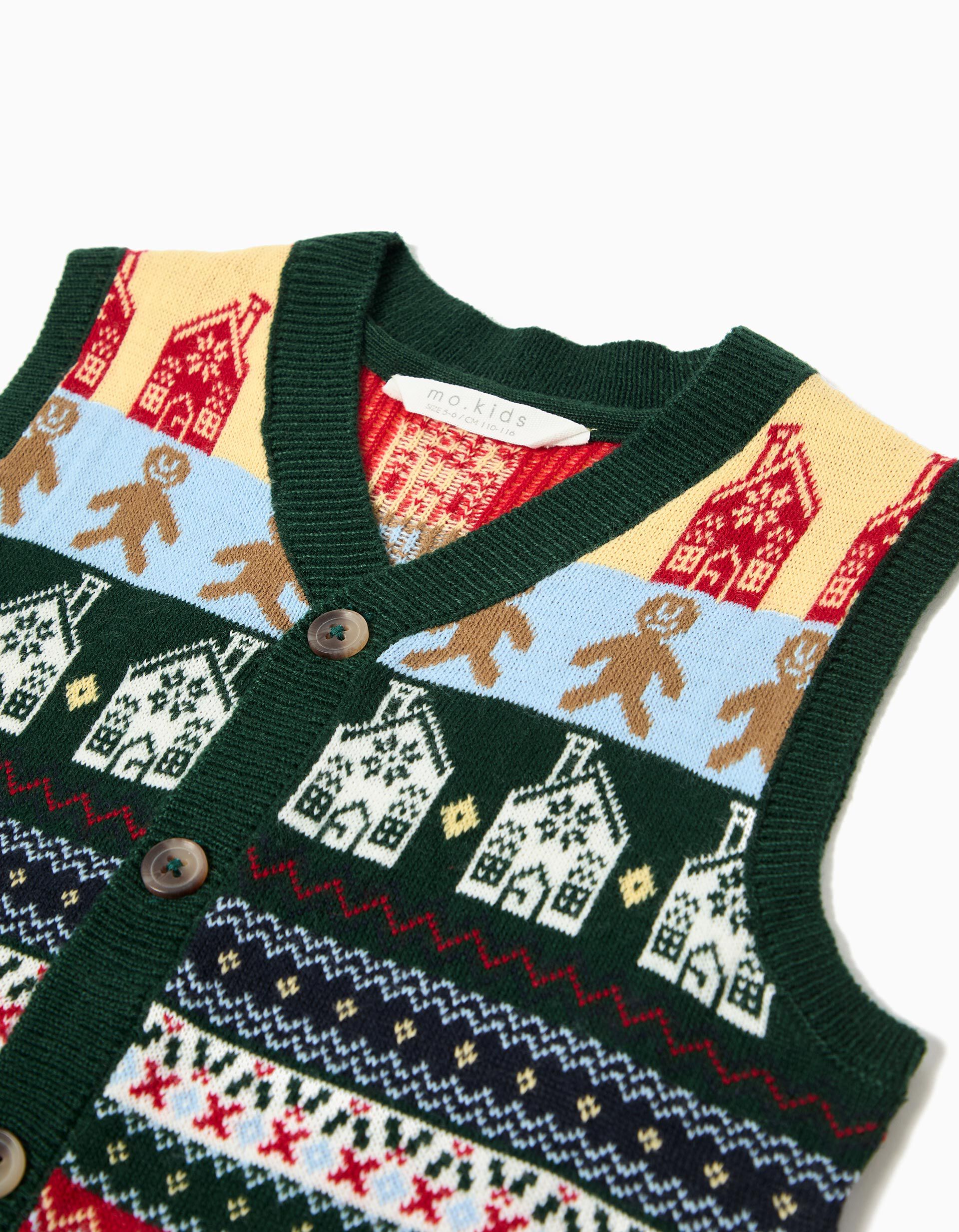 Comprar Online Colete Malha Natal, Menino, Verde Escuro