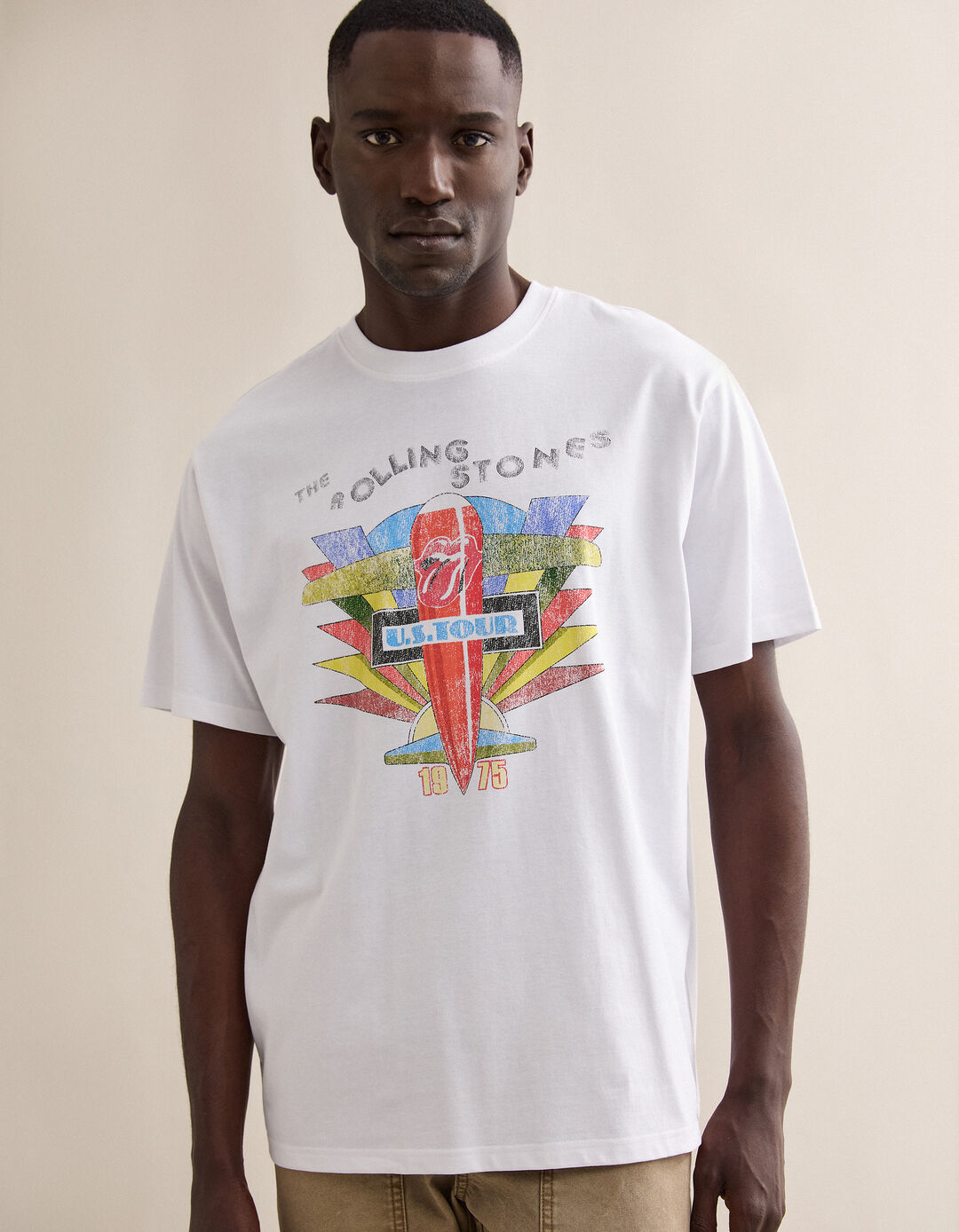 T-shirt Rolling Stones, Homem, Branco