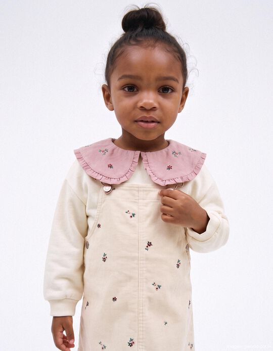 Comprar Online Sweatshirt Com Gola Bordada, Menina, Branco