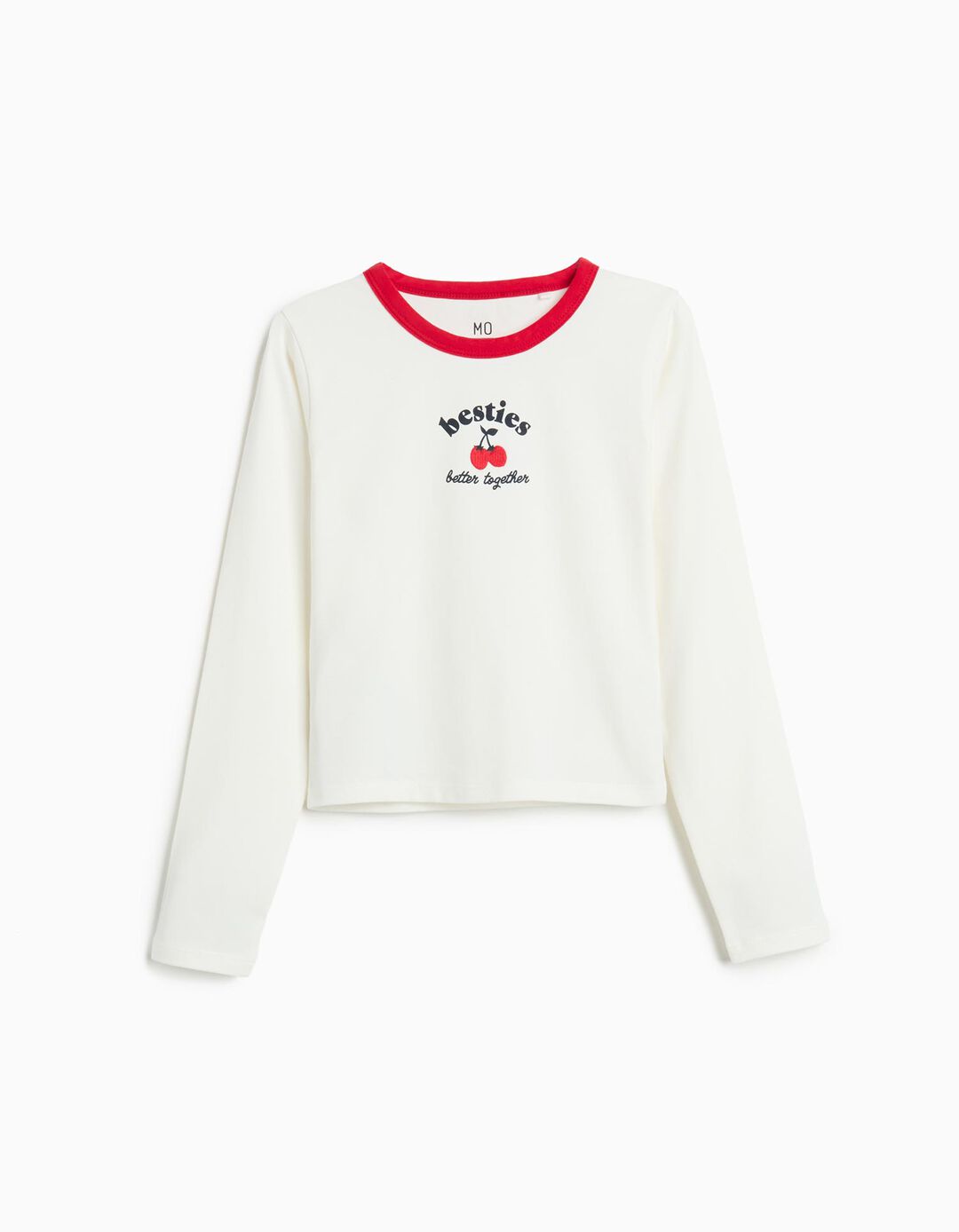 T-shirt de Manga Comprida, Menina, Cru