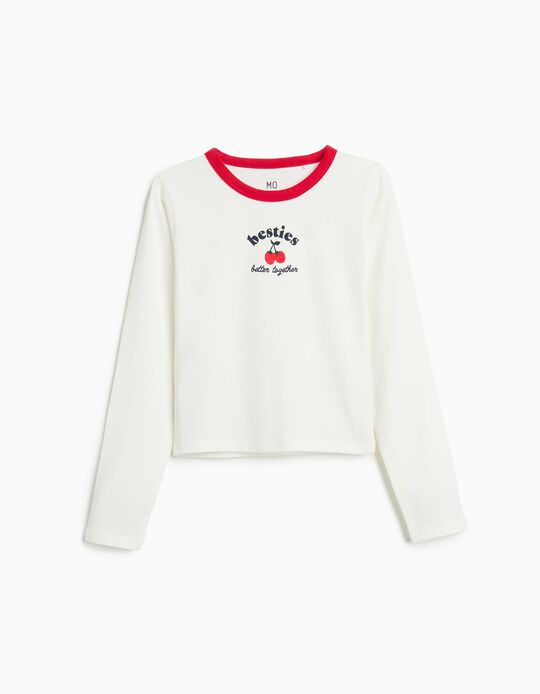 Comprar Online T-shirt de Manga Comprida, Menina, Cru