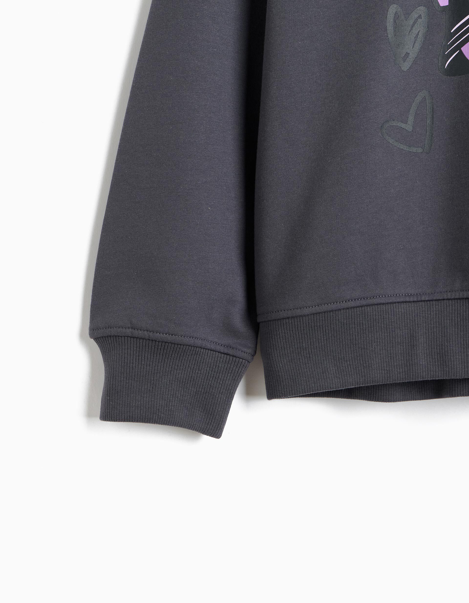 Comprar Online Sweatshirt Com Capuz 'Kuromi', Menina, Cinzento Escuro