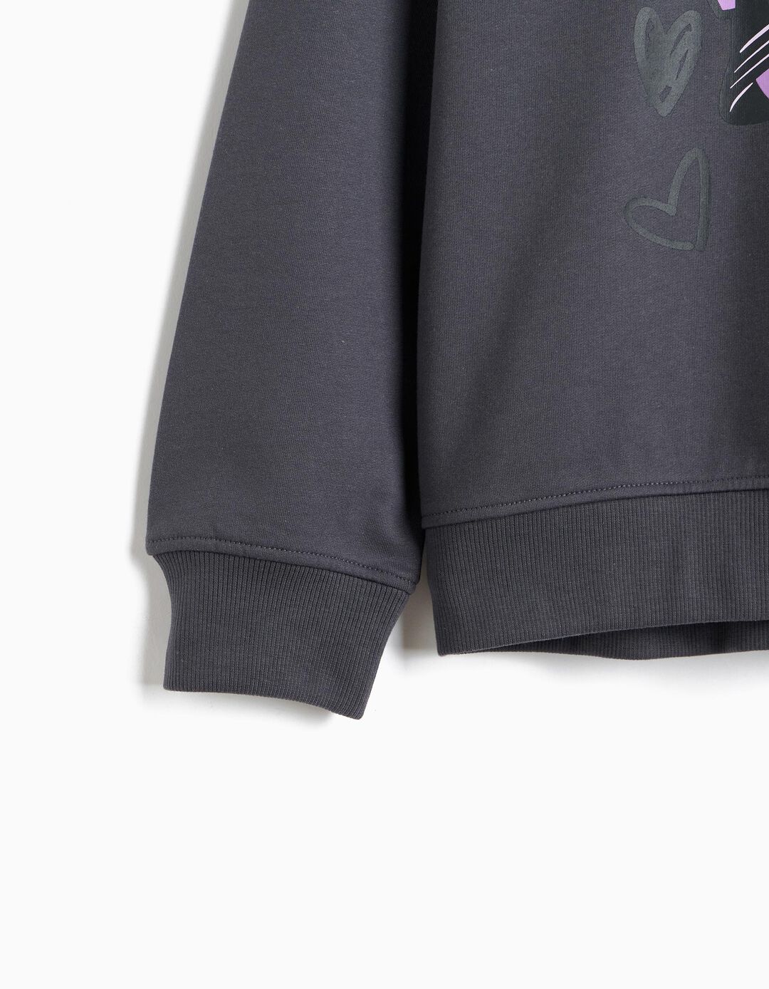 Sweatshirt Com Capuz 'Kuromi', Menina, Cinzento Escuro