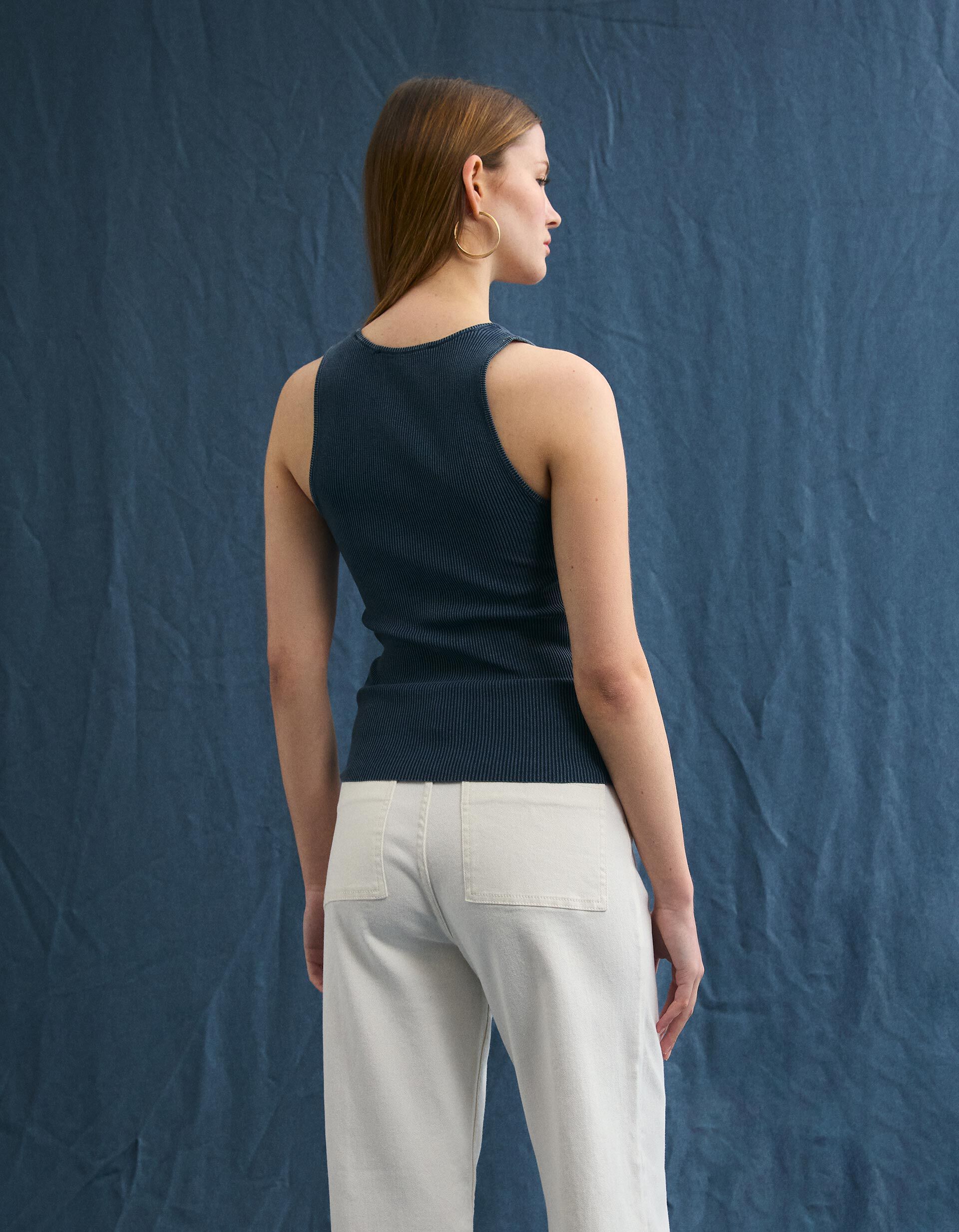 Comprar Online Tank Top Canelado, Mulher, Azul Escuro