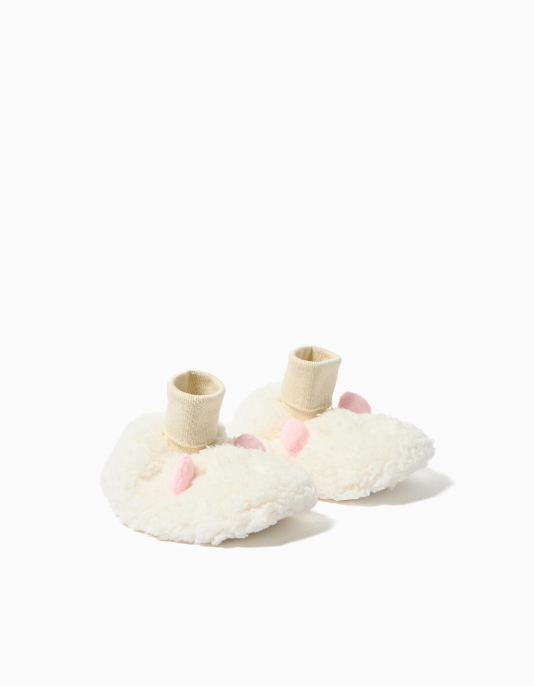 Chinelos com Meia, Menina, Branco