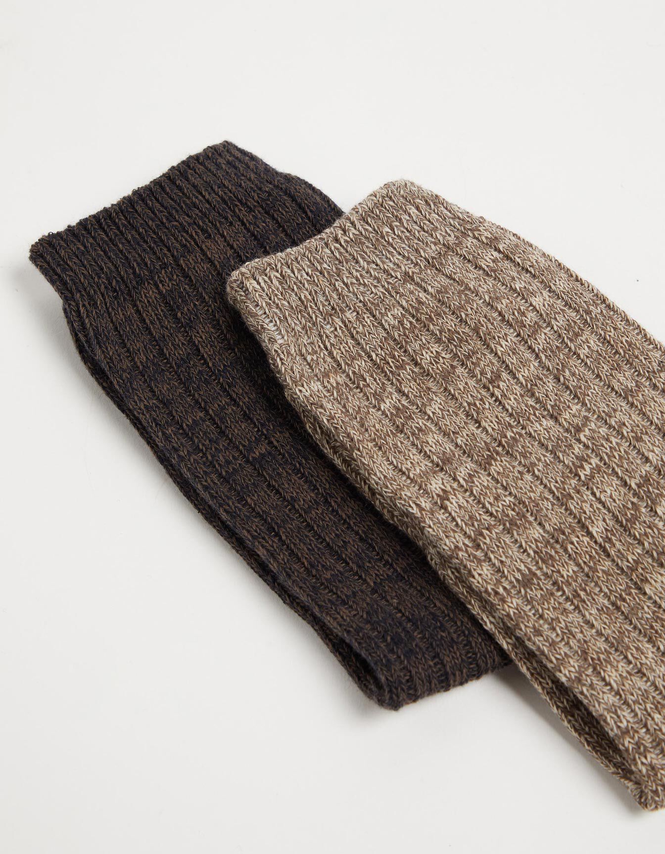 Comprar Online Pack 2 Pares de Meias Mescladas, Homem, Castanho Claro