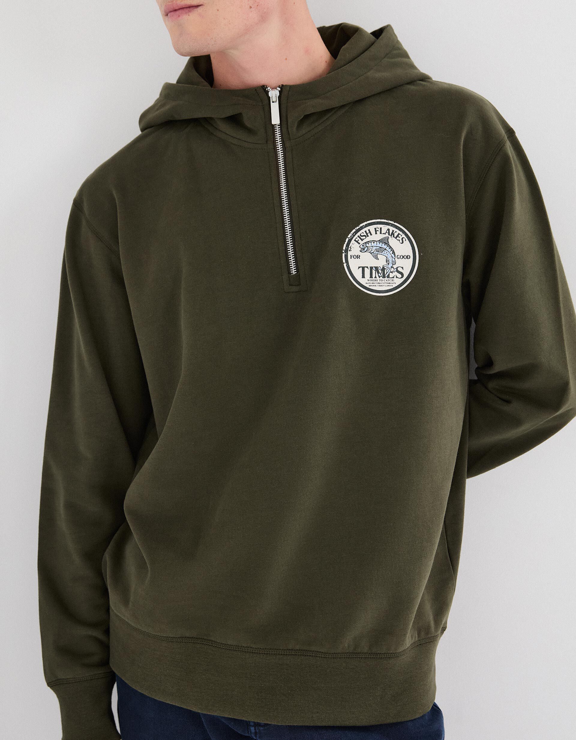 Comprar Online Sweatshirt com Capuz, Homem, Verde Escuro