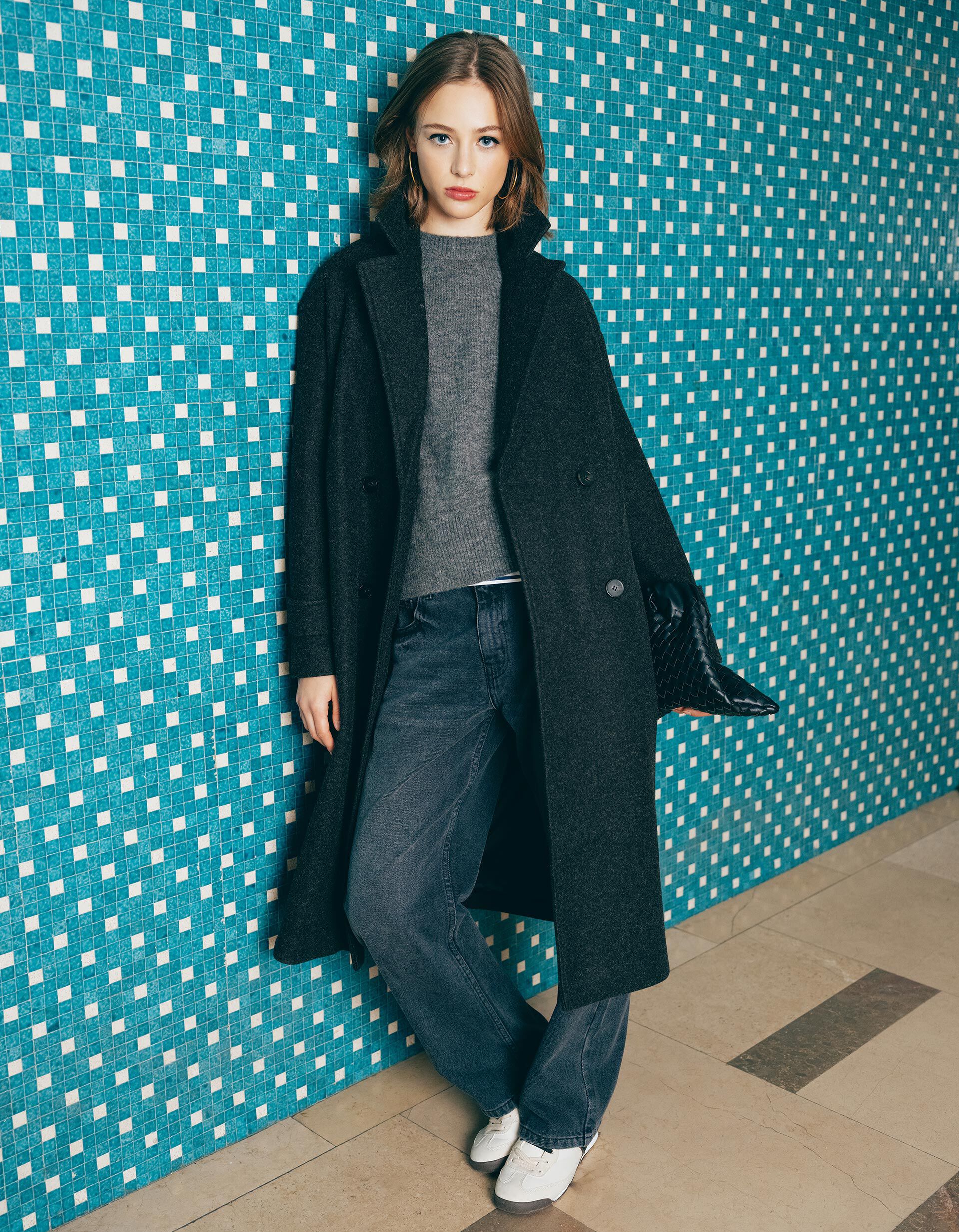 Comprar Online Casaco Comprido, Mulher, Cinzento Escuro