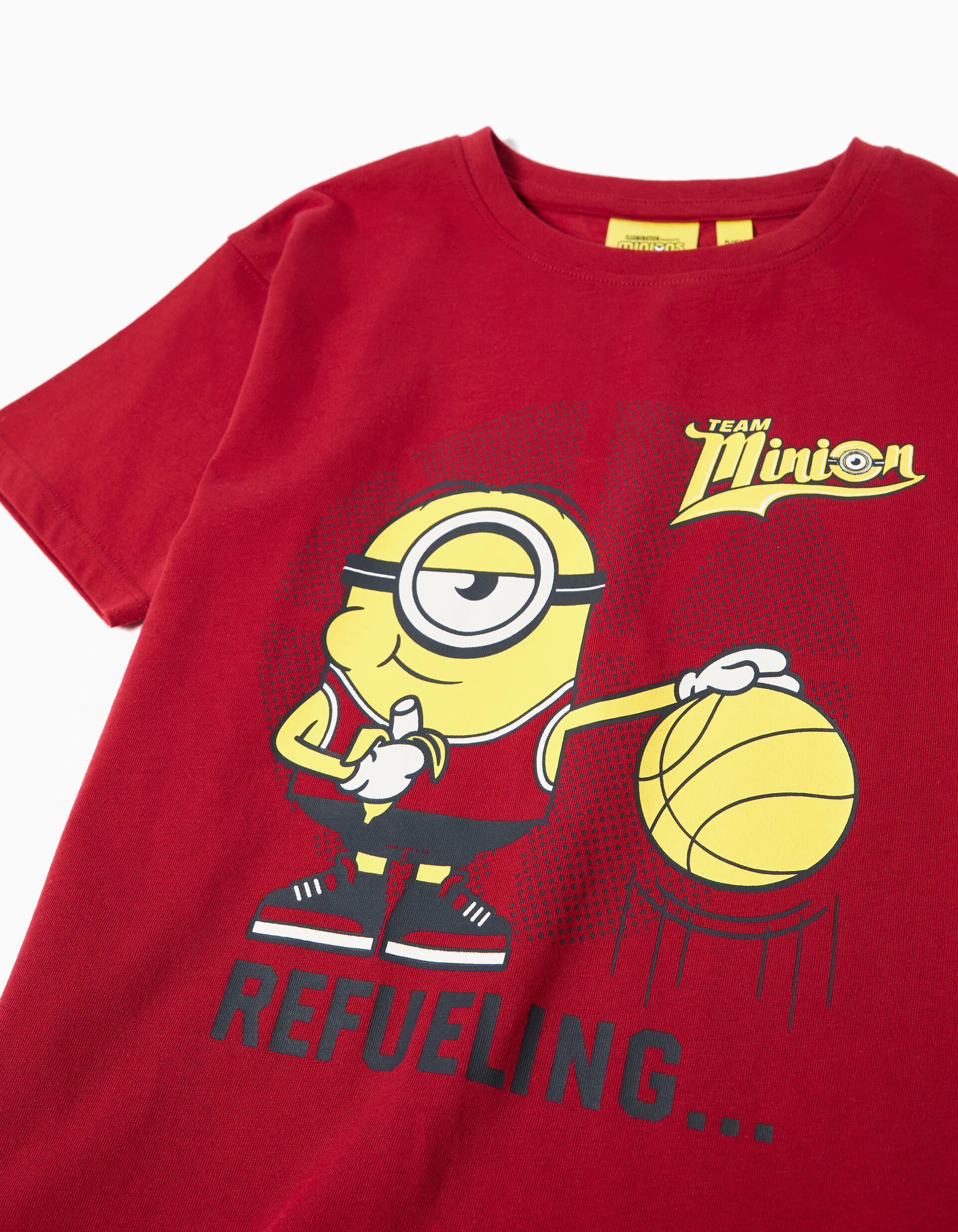 Comprar Online T-shirt 'Minions', Menino, Vermelho Escuro