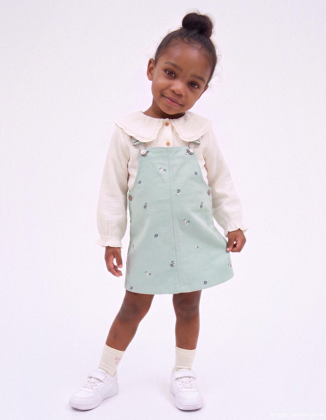 Camisa Com Gola, Menina, Branco