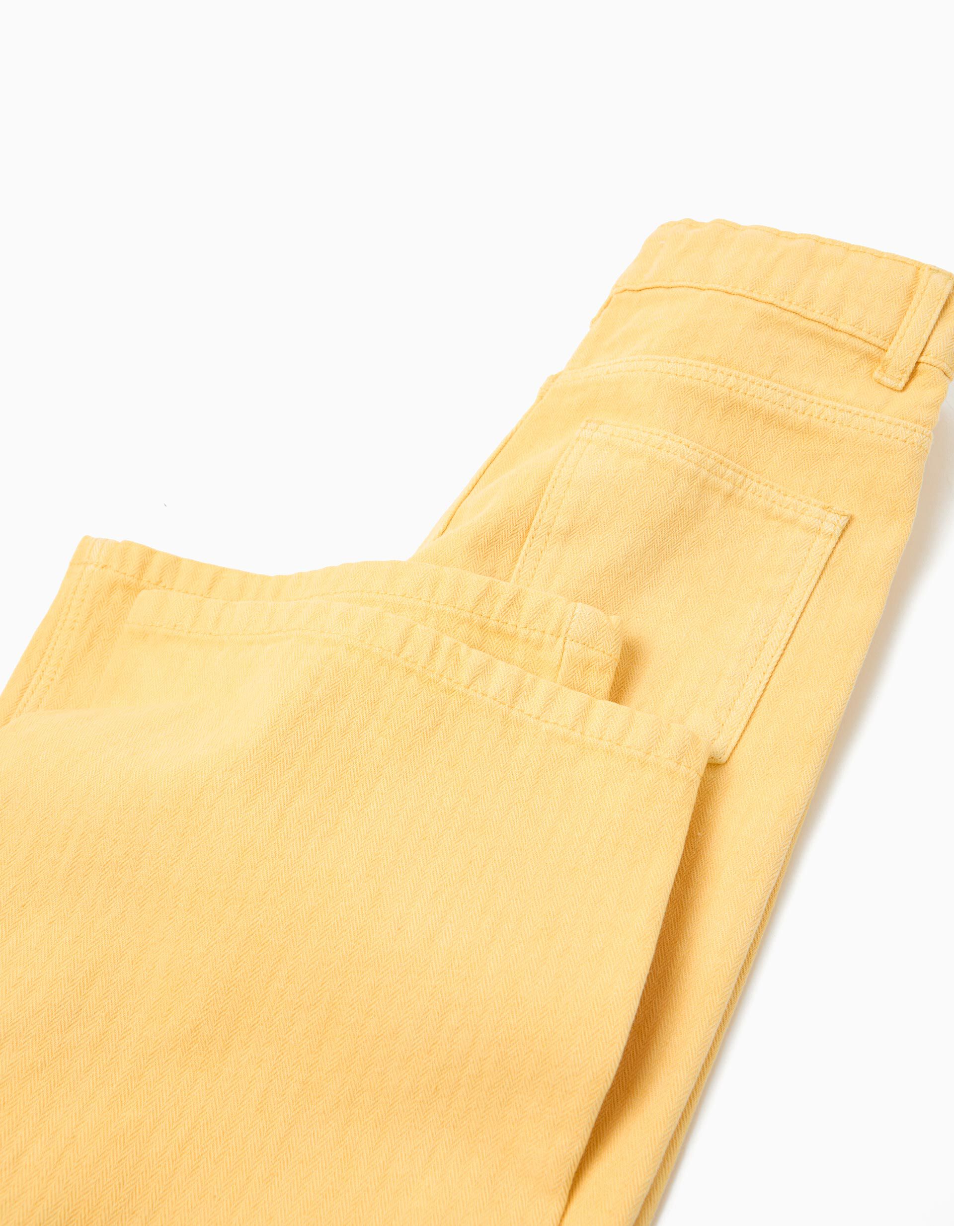 Comprar Online Cal&ccedil;as de Ganga Wide Leg, Menina, Amarelo Claro