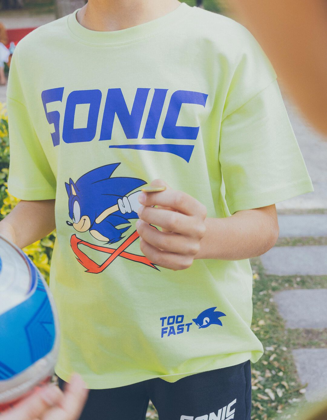 T-shirt 'Sonic', Menino, Verde Claro