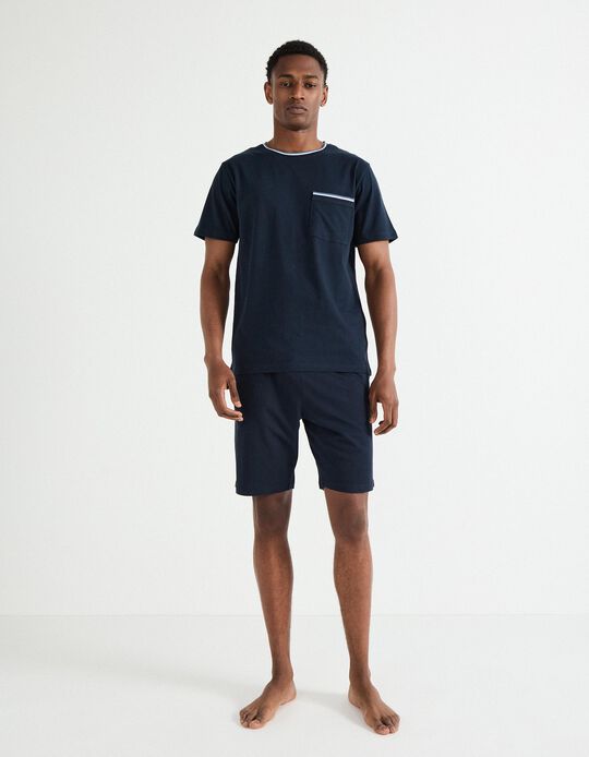 Comprar Online Pijama Jersey, Homem, Azul Escuro