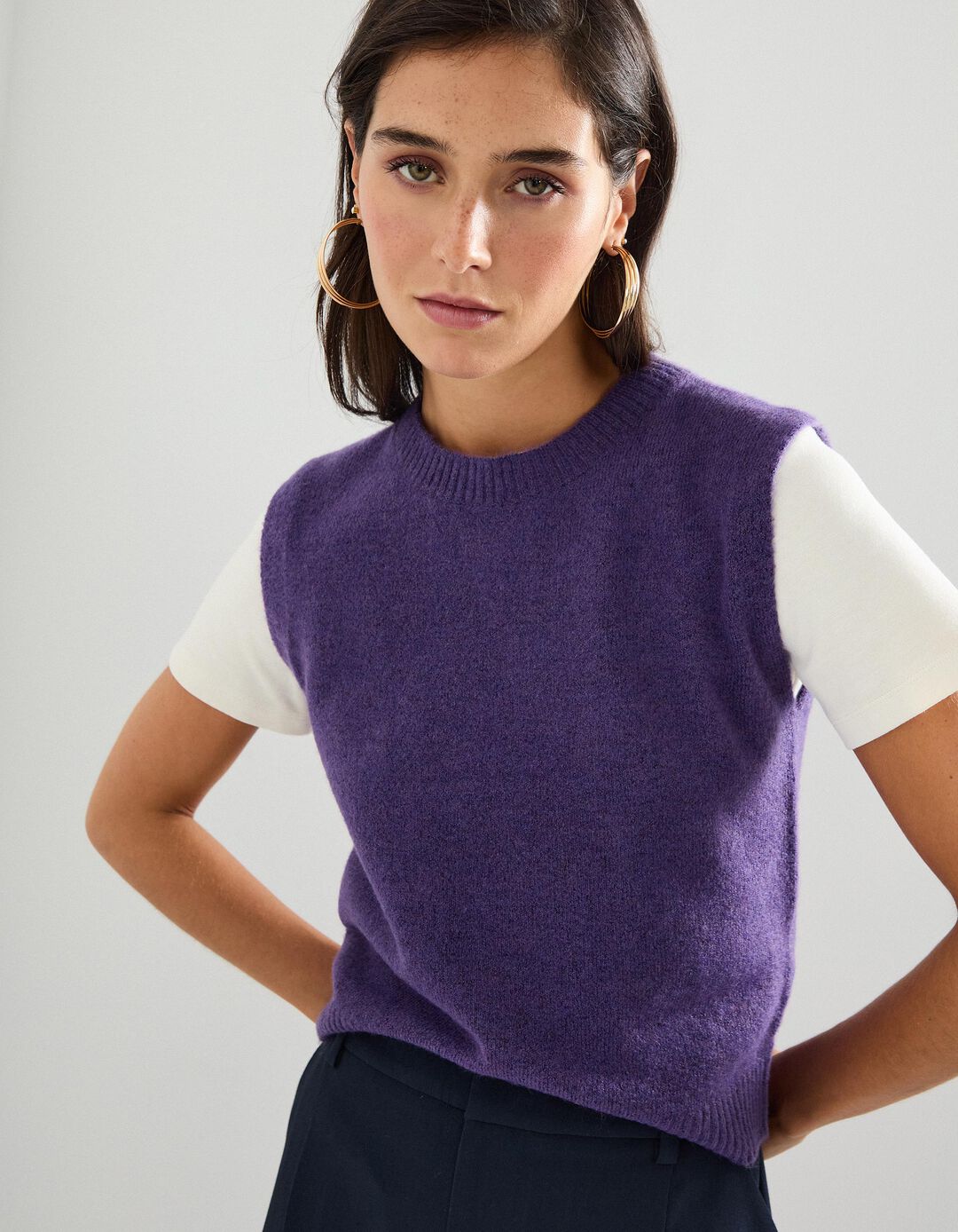 Colete de Malha, Mulher, Roxo