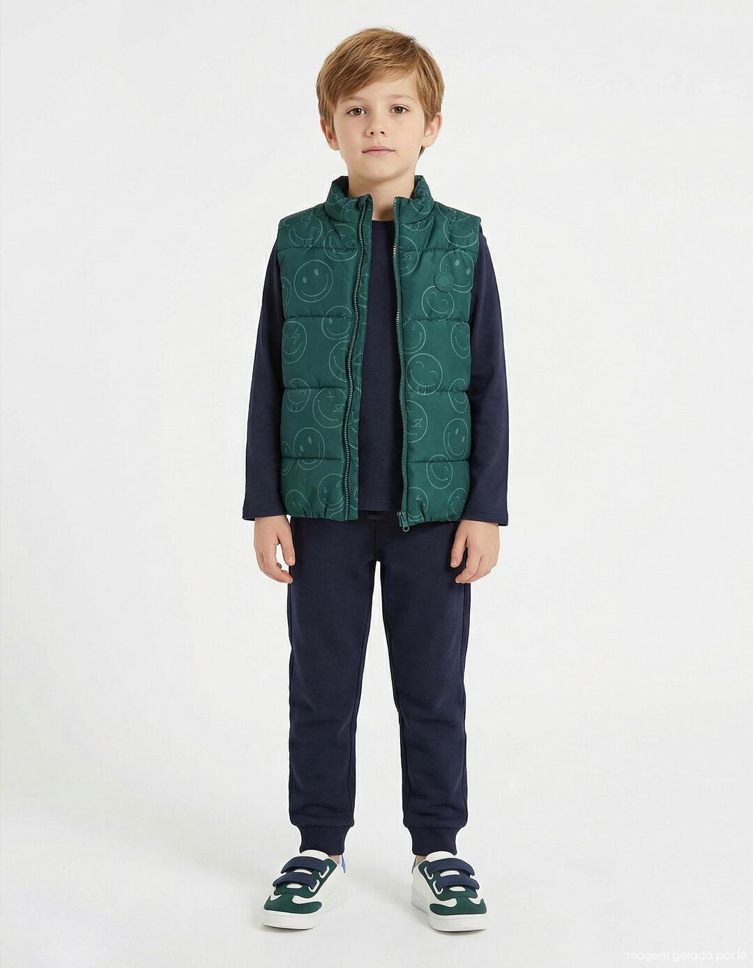 Colete, Menino, Verde Escuro