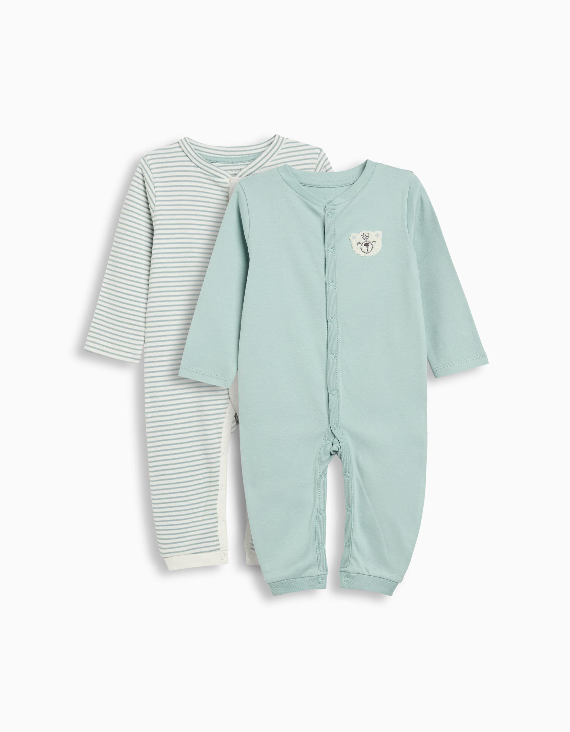 Comprar Online Pack 2 Babygrows, Menino, Cinzento Claro 