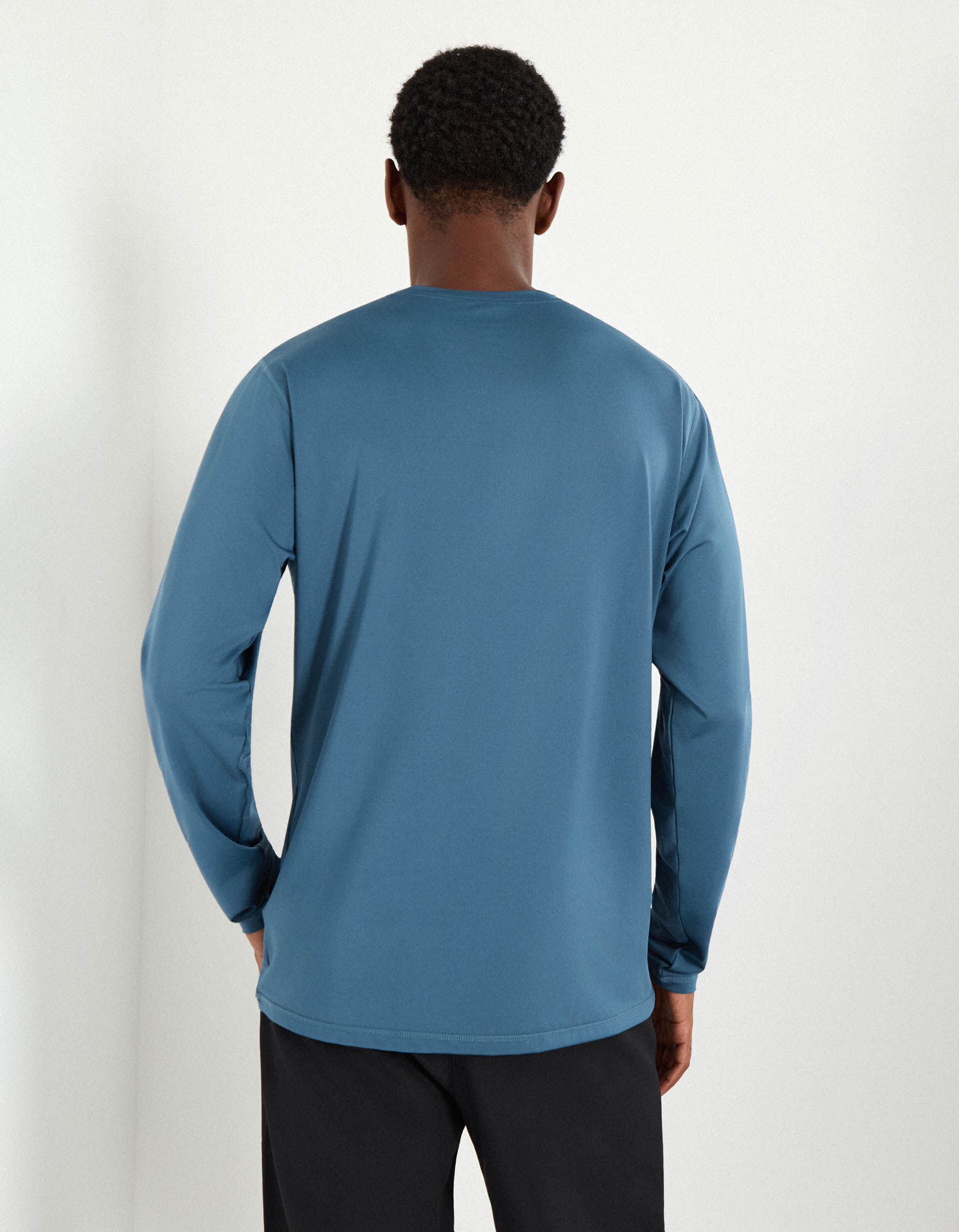 Comprar Online T-shirt Manga Comprida de Desporto, Homem, Azul Escuro