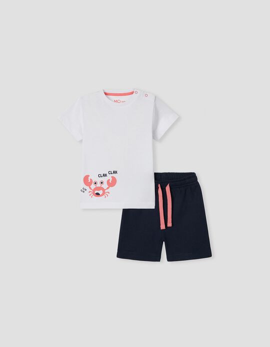 T-shirt + Shorts Set, Baby Girls, White