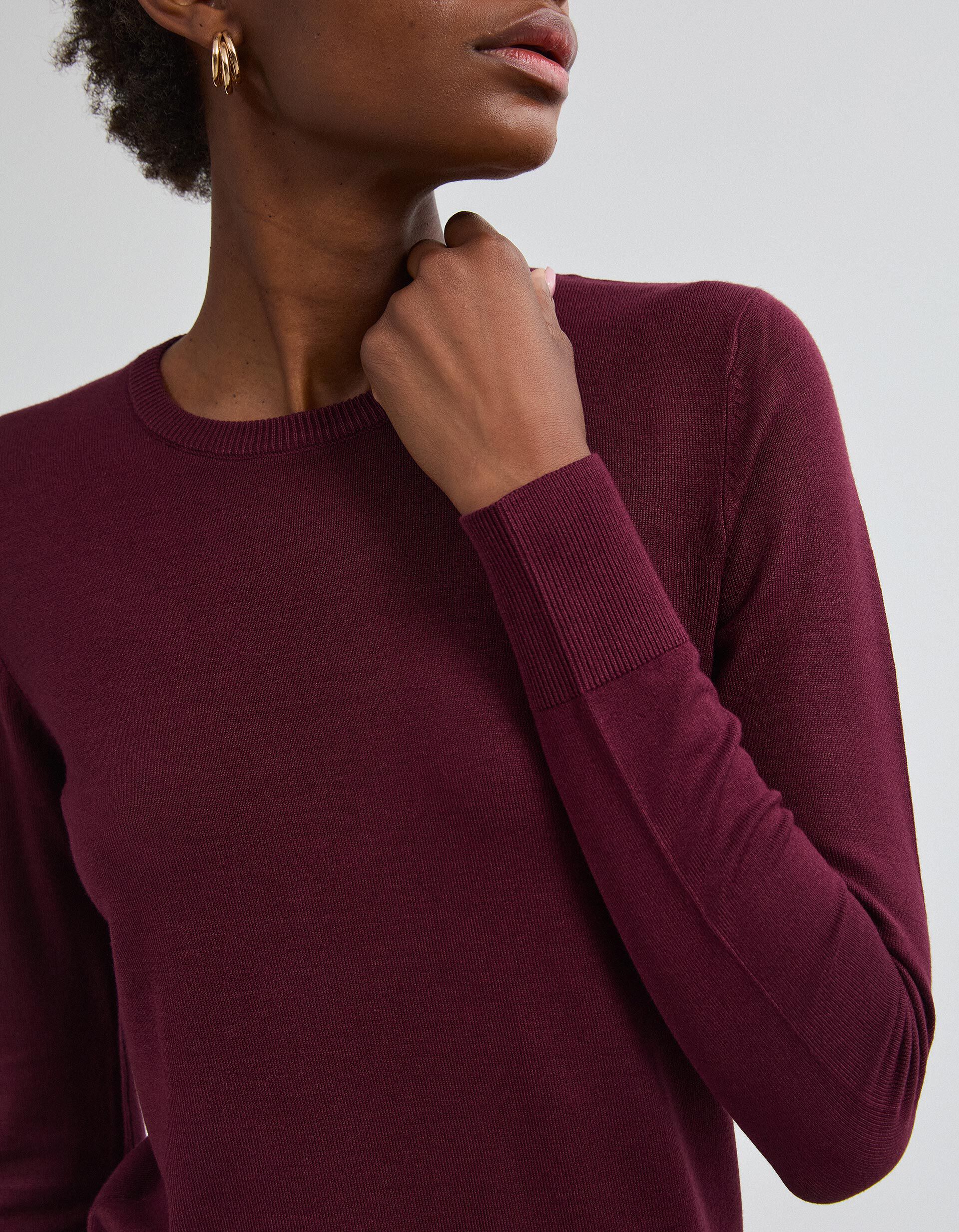 Comprar Online Camisola Tricotada, Mulher, Vermelho Escuro