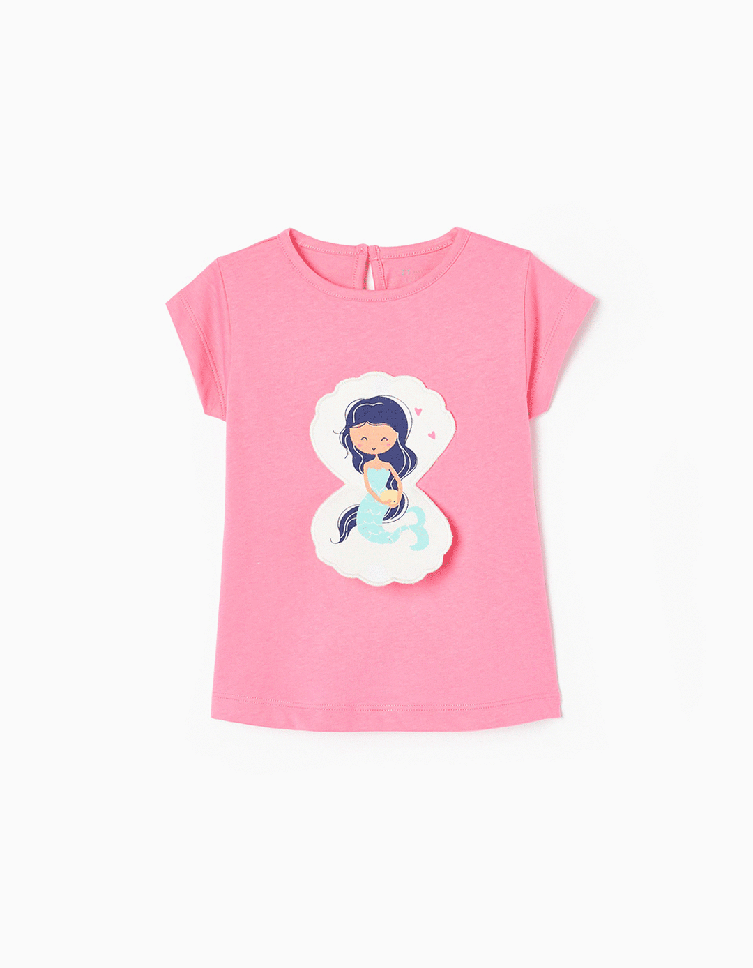 T-shirt em Algodão para Bebé Menina 'Sereia', Rosa