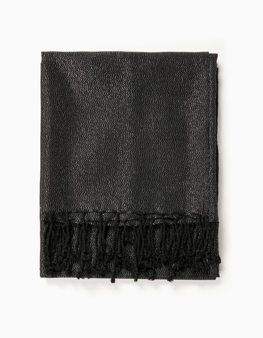 Len&ccedil;o em lurex com franjas