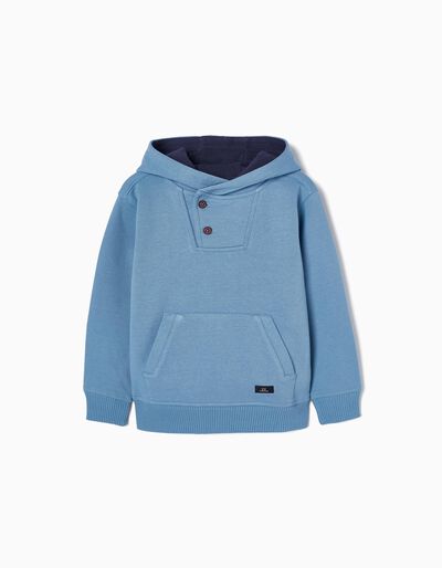 Cotton Sweatshirt with Hood for Boys, Blue