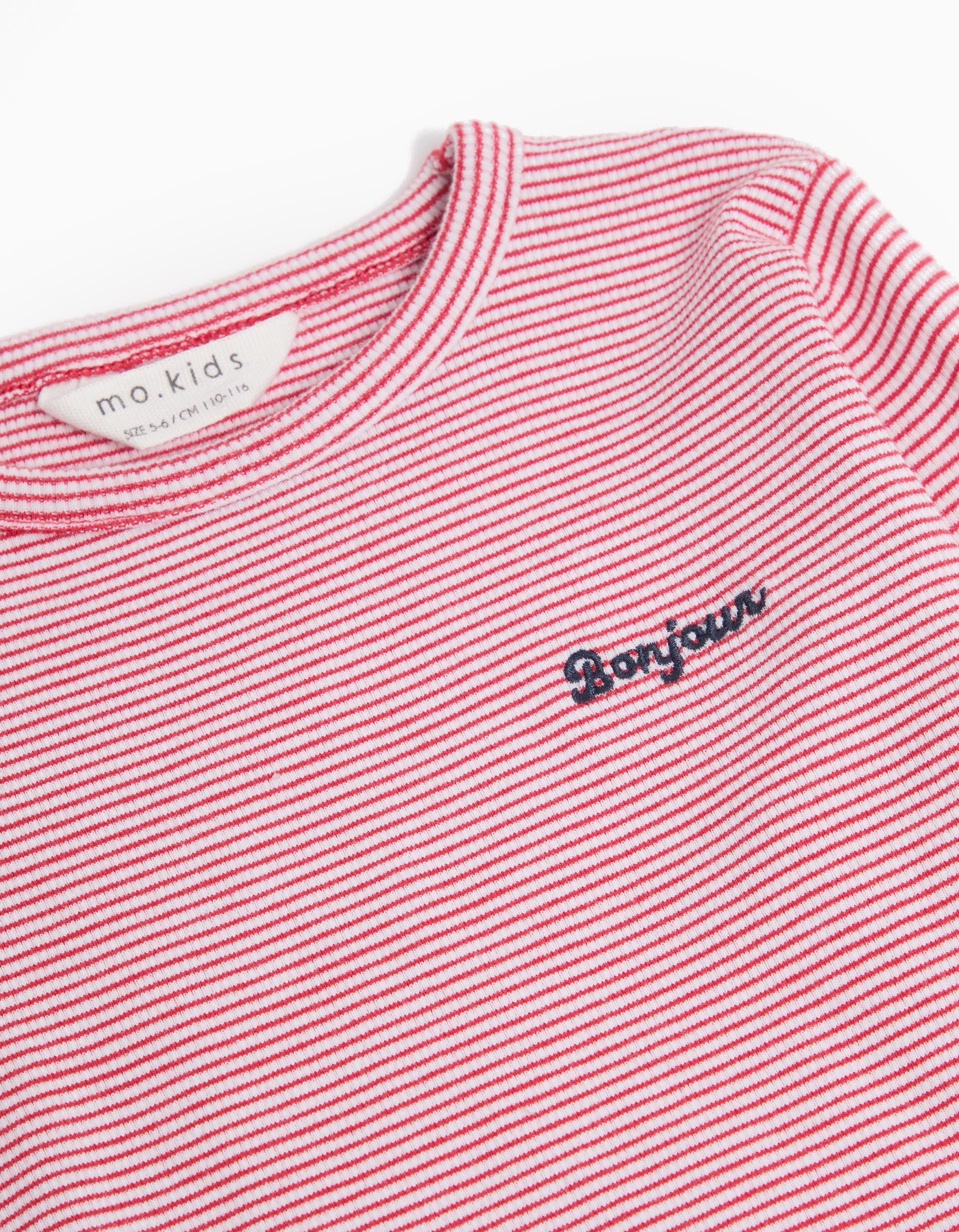 Comprar Online T-shirt de Manga Comprida Riscas, Menina, Vermelho