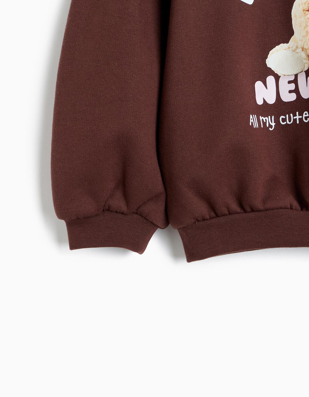 Sweatshirt Estampada, Menina, Castanho