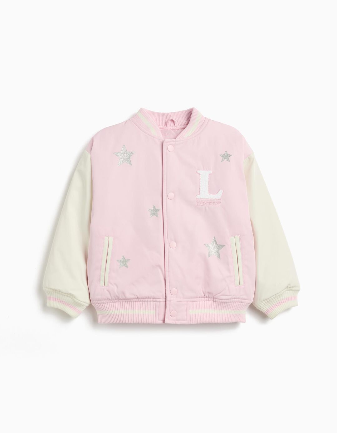 Casaco Bomber, Menina, Rosa Claro