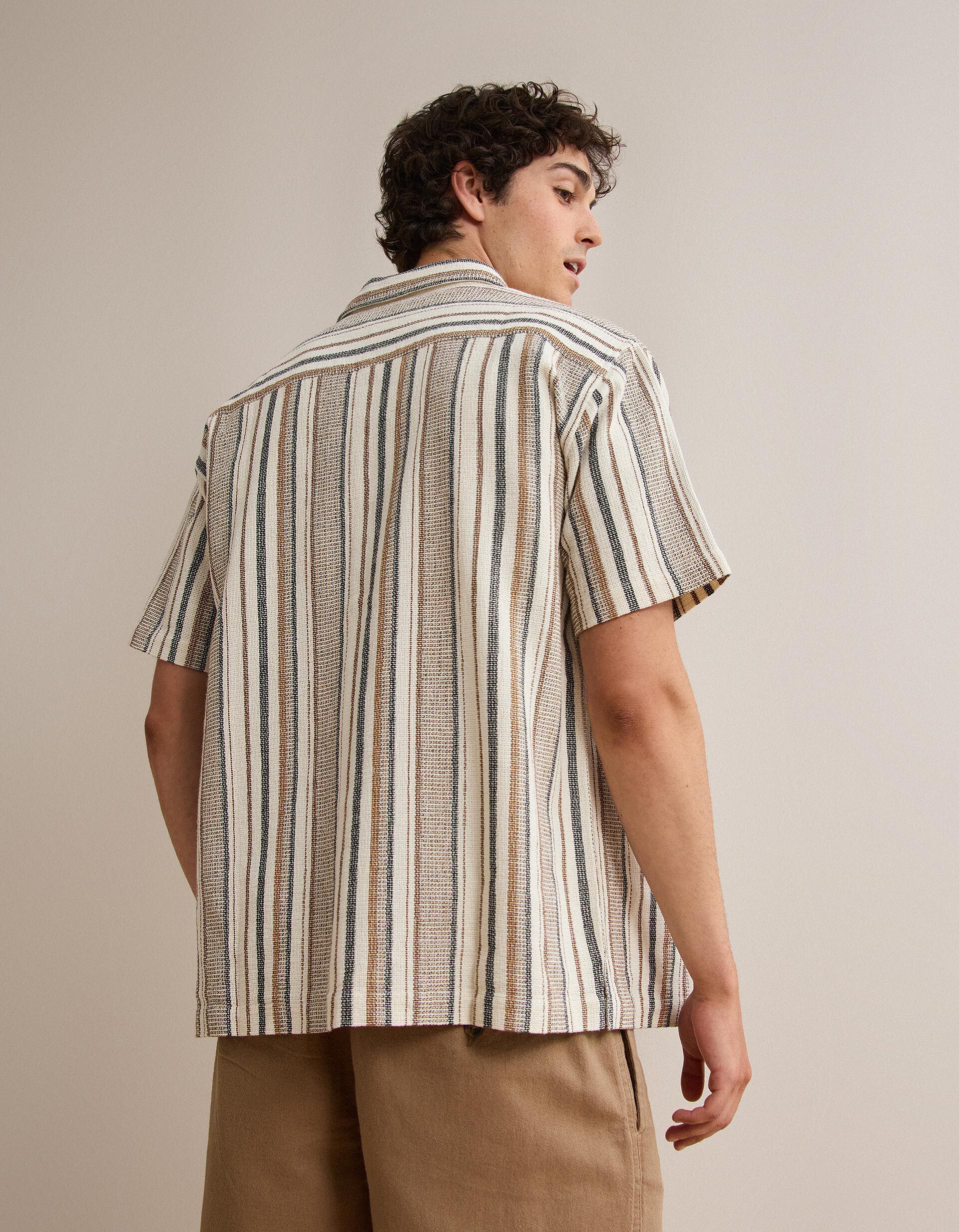 Comprar Online Camisa Riscas, Homem, Bege