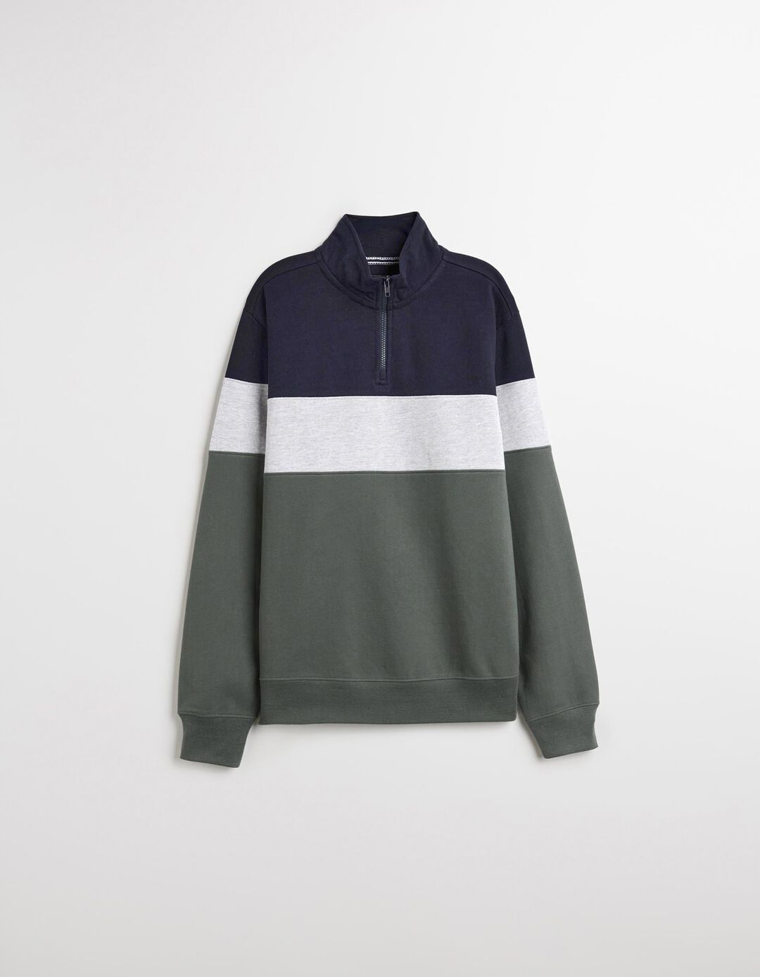 Sweatshirt com Fecho, Homem, Verde Escuro
