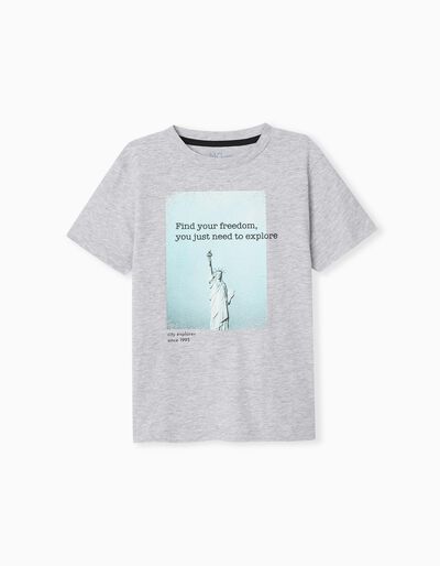 T-shirt, Boys, Light Grey