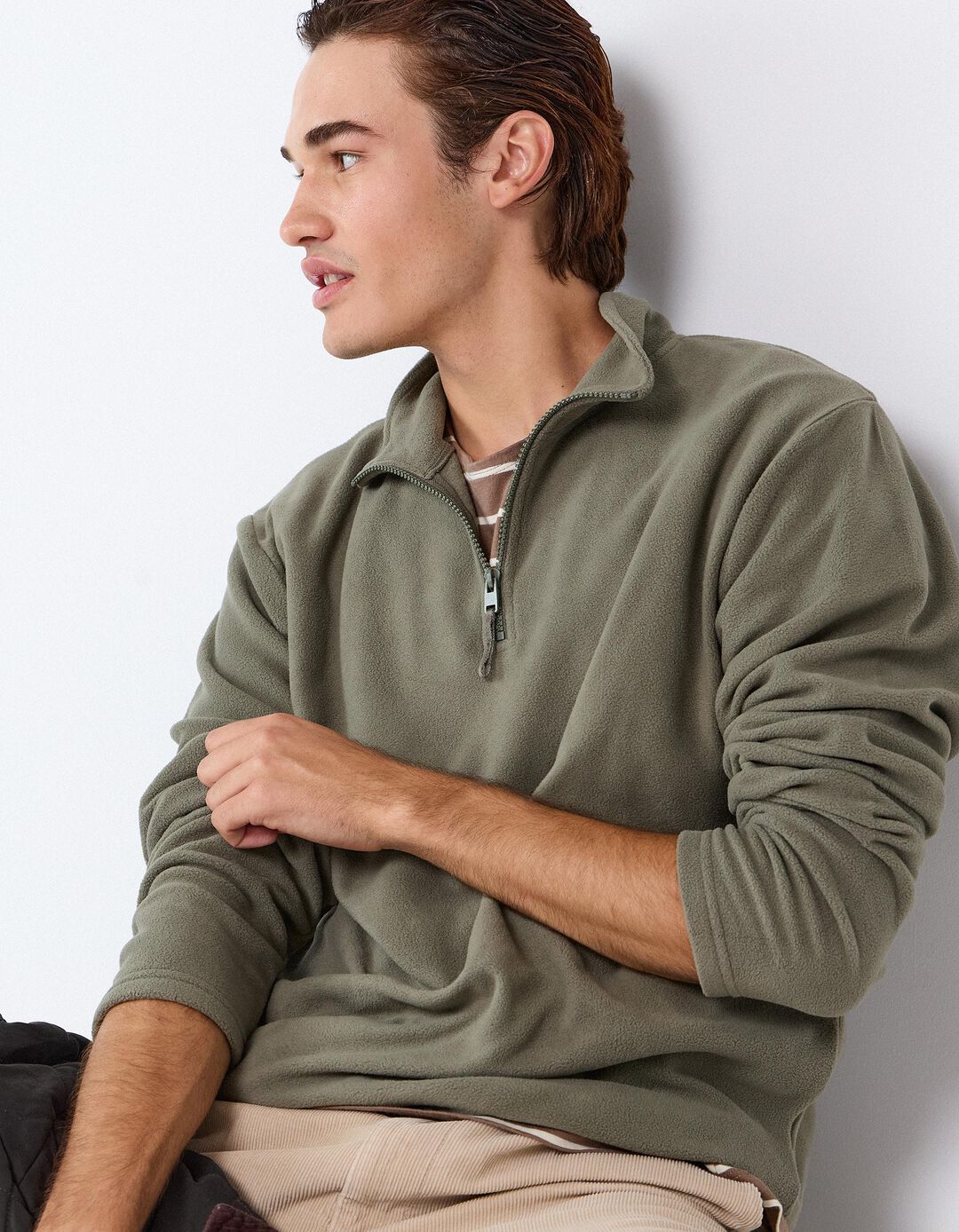 Camisola Polar, Homem, Verde Escuro