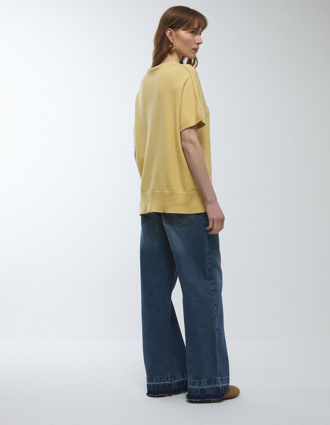 Camisola com L&atilde;, Mulher, Amarelo