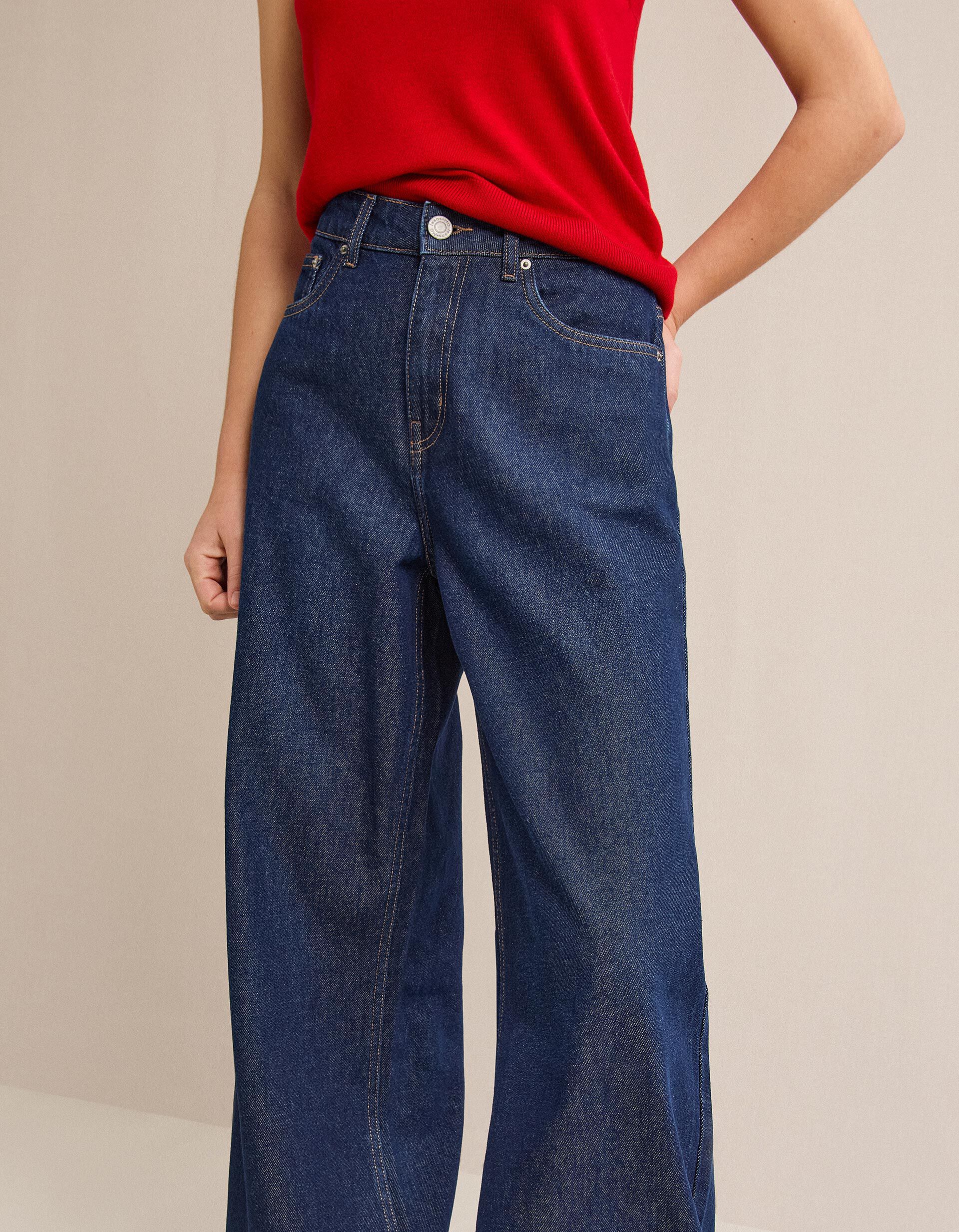 Comprar Online Cal&ccedil;as de Ganga Wide Leg, Mulher, Azul Escuro