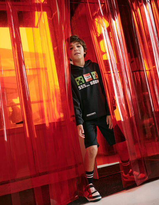 Comprar Online Sweatshirt Capuz 'Minecraft', Menino, Azul Escuro