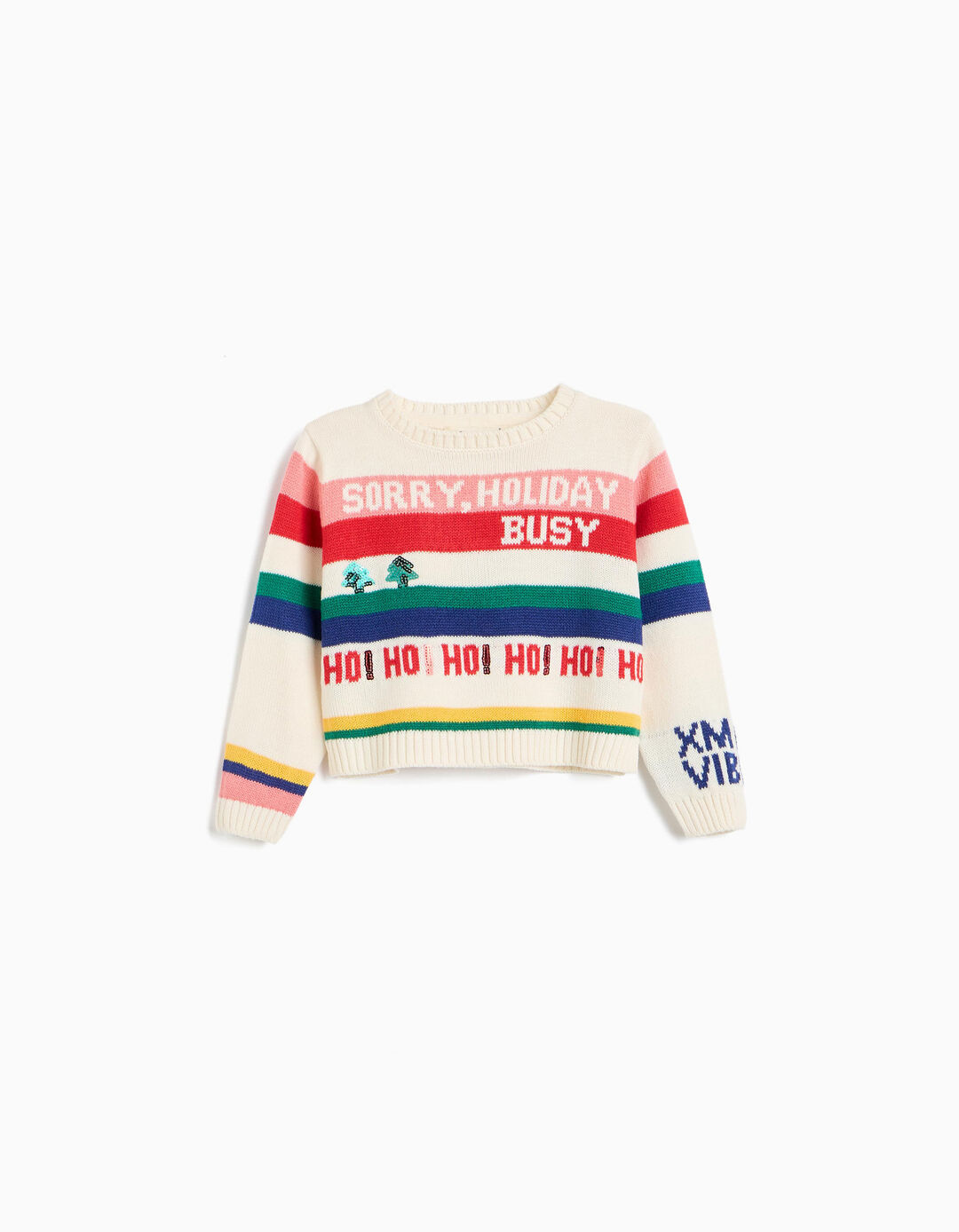 Camisola De Malha De Natal, Menina, Cru