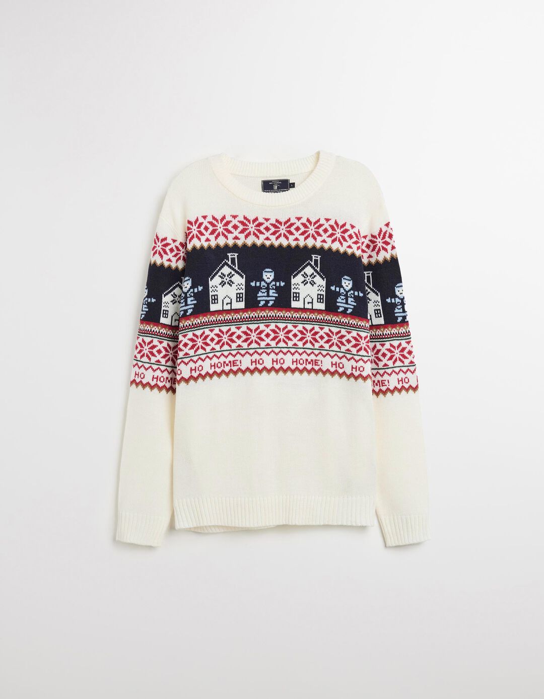 Camisola Natal de Malha, Homem, Bege Claro