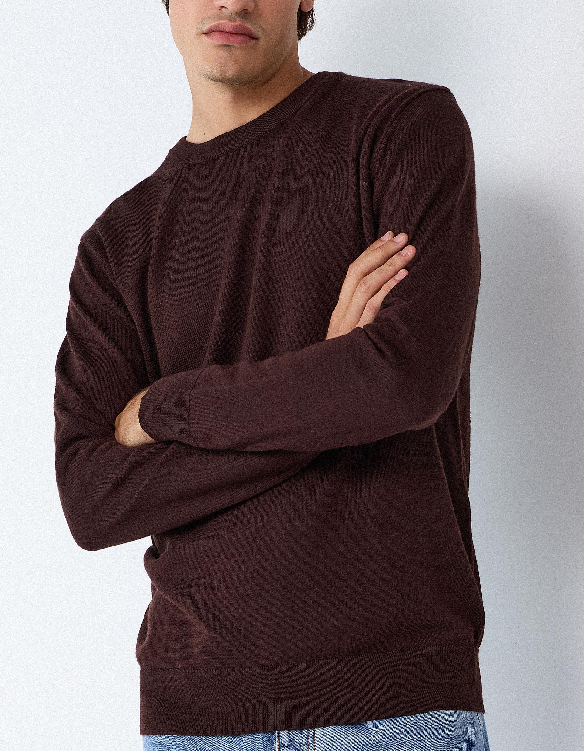 Comprar Online Camisola De L&atilde; Merino, Homem, Castanho Escuro