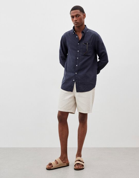 Comprar Online Linen Shirt, Men, Dark Blue