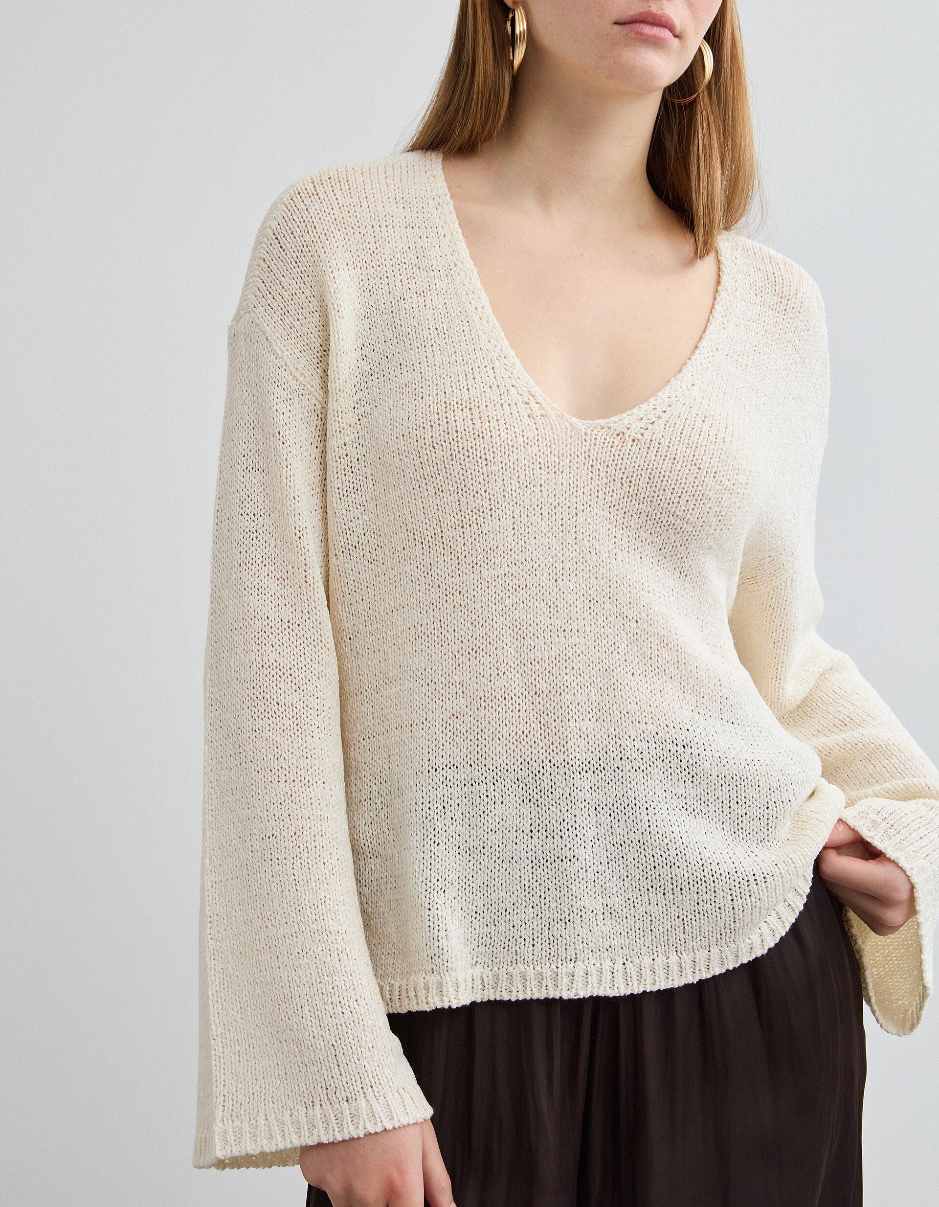 Comprar Online Camisola de Malha, Mulher, Bege Claro