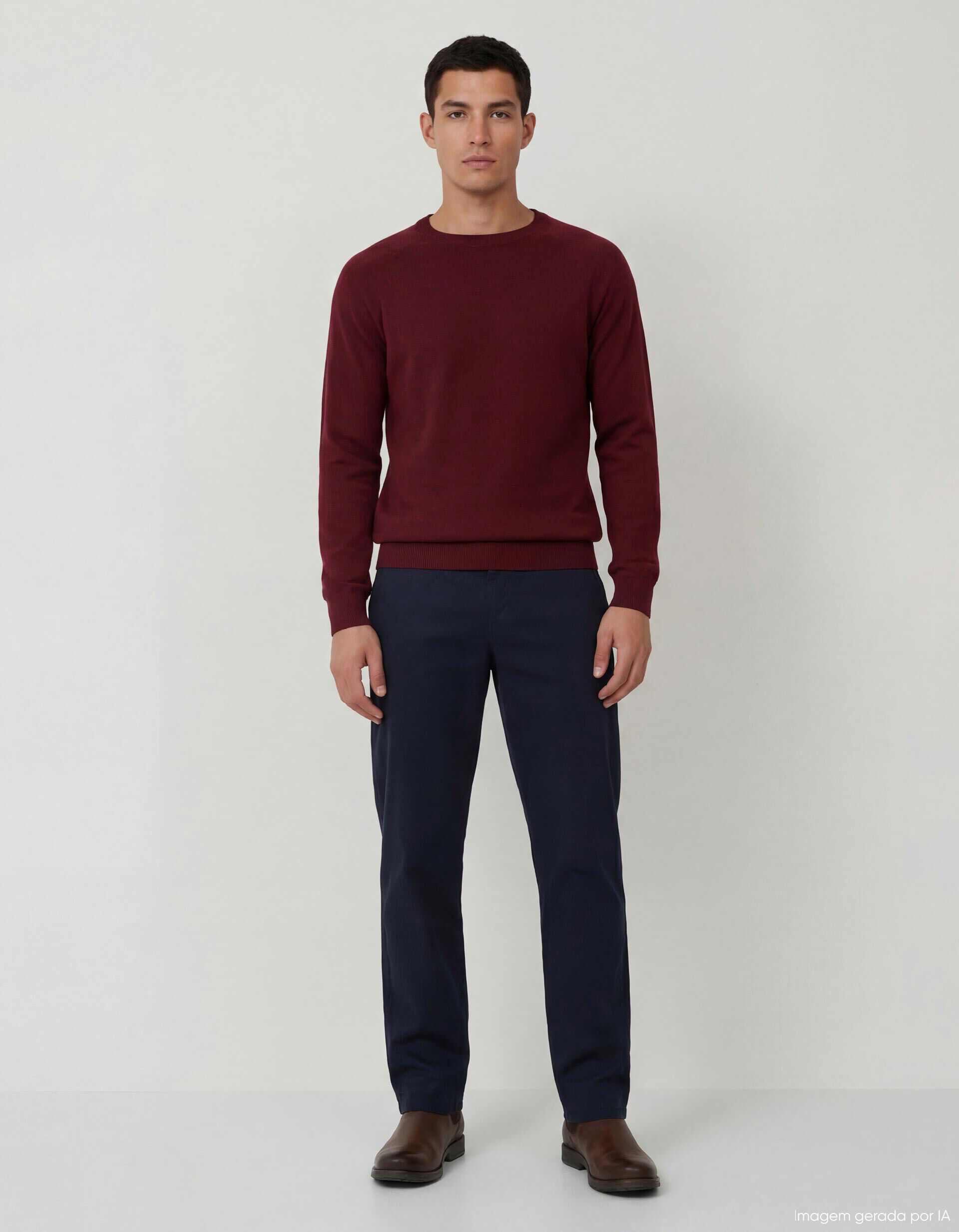 Comprar Online Cal&ccedil;as de Sarja Regular Fit, Homem, Azul Escuro