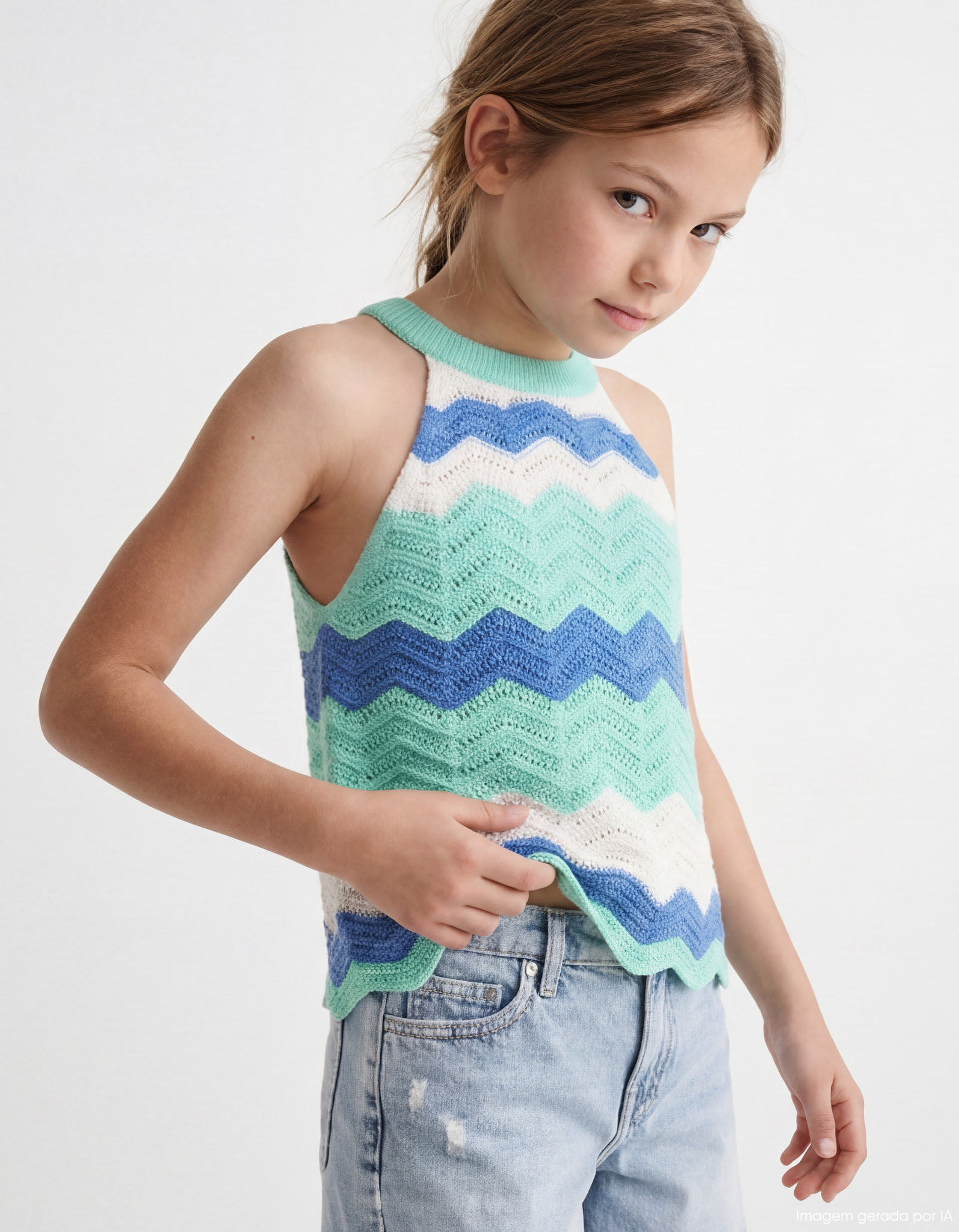 Comprar Online Top Crochet, Menina, Verde Claro