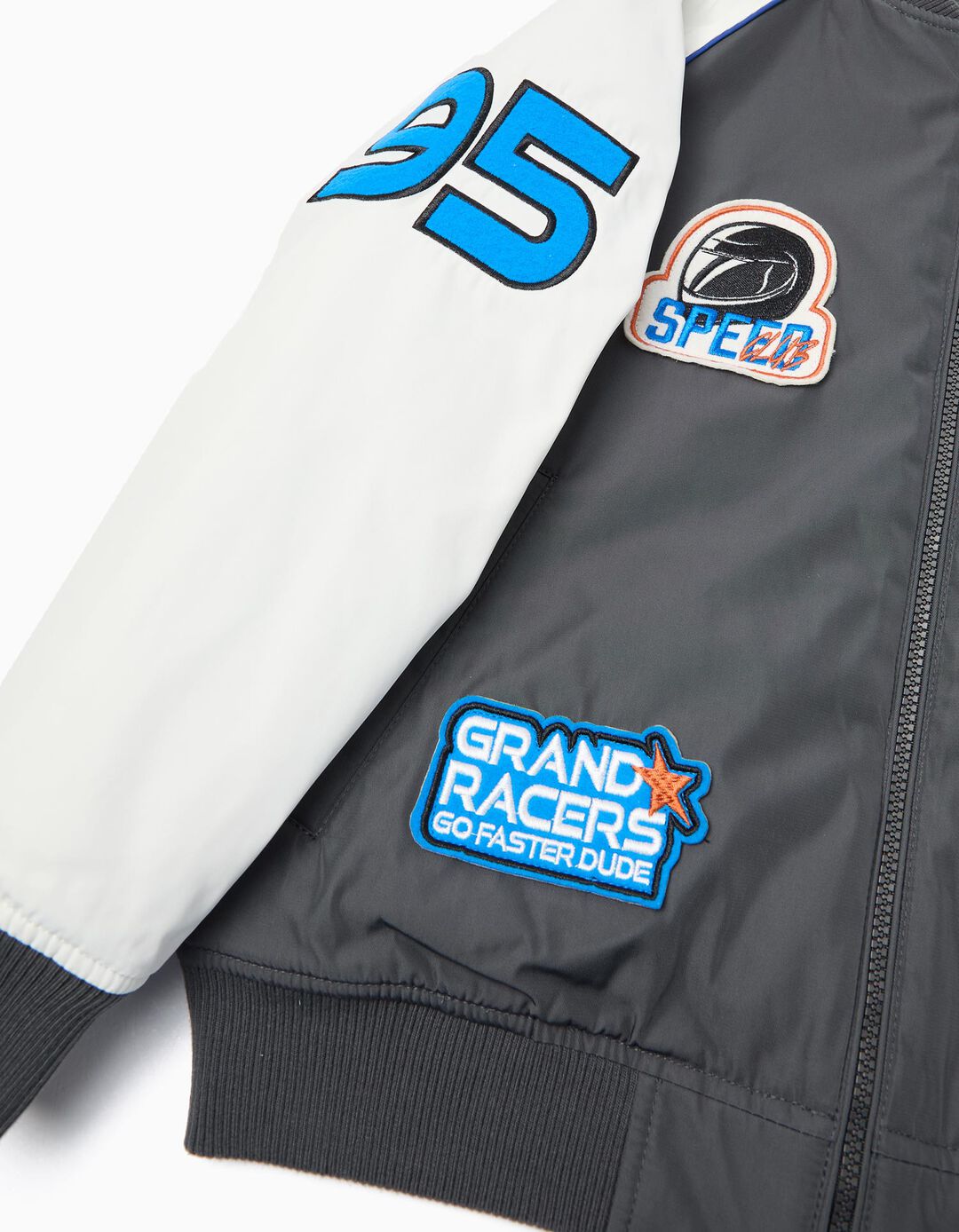 Casaco Bomber, Menino, Cinzento Escuro